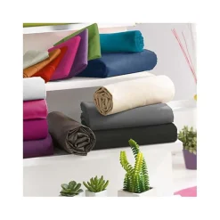 1 Acheté + 1 Offert / 2 Draps housse Prune 90 x 190 cm - Violet - 90 x 190 cm>Univers Décor