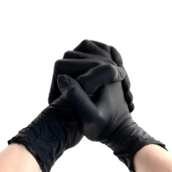 100 Gants Nitrile Noirs Non Poudrés Taille L (8/9) Résistants et Confortables Usage Alimentaire ou Professionnel ->D-Work Outlet