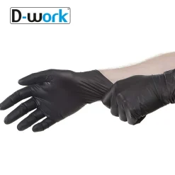 100 Gants Nitrile Noirs Non Poudrés Taille M (7/8) Résistants et Confortables Usage Alimentaire ou Professionnel -><noscript><img width=