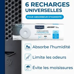 Starwax 6 recharges de 500g universelles pour absorbeur d'humidité* Absorbeur D'Humidité