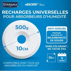 Starwax 6 recharges de 500g universelles pour absorbeur d'humidité* Absorbeur D'Humidité