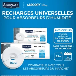Starwax 6 recharges de 500g universelles pour absorbeur d'humidité* Absorbeur D'Humidité