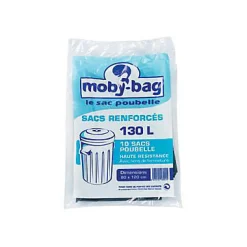 10 sacs poubelle renforcés noirs 130L> Hot