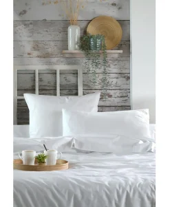 1 Taie de traversin percale de coton uni 45 x 185 cm Elysee blanc>Eden Outlet