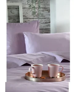 Eden 1 Taie de traversin percale de coton uni 45 x 185 cm Elysee violet* Taie D'Oreiller