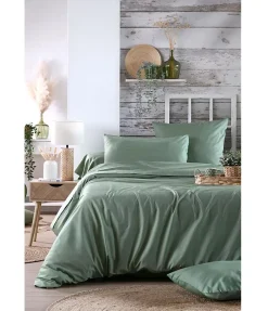 Eden 1 Taie de traversin percale de coton uni 45 x 185 cm Elysee vert* Taie D'Oreiller