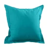 1 Taie d'39oreiller coton uni 65 x 65 cm Alice bleu canard>Eden Sale