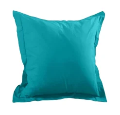 1 Taie d'39oreiller coton uni 65 x 65 cm Alice bleu canard>Eden Sale
