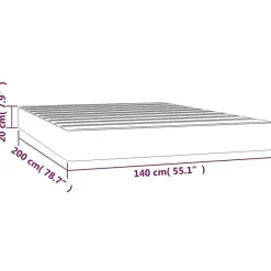 347809 Matelas de lit à ressorts ensachés Gris foncé 140x200 cm epaisseur 20 cm><noscript><img width=