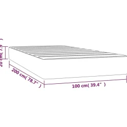 Vidaxl 347746 Matelas de lit à ressorts ensachés Gris 100x200x20cm Similicuir* Matelas