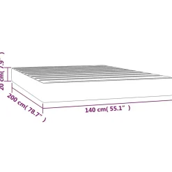 347798 Matelas de lit à ressorts ensachés Taupe 140x200 cm epaisseur 20 cm Tissu><noscript><img width=