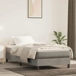 347748 Matelas de lit à ressorts ensachés Gris clair 100x200x20 cm>Vidaxl