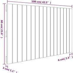Vidaxl 824825 Tête de lit murale Gris 108x3x60 cm Bois massif de pin* Tête De Lit