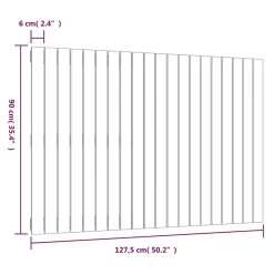 Vidaxl 824889 Tête de lit murale Blanc 127,5x3x90 cm Bois massif de pin* Tête De Lit