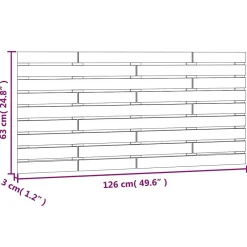 824730 Tête de lit murale Gris 126x3x63 cm Bois massif de pin><noscript><img width=