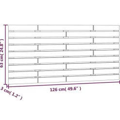 824730 Tête de lit murale Gris 126x3x63 cm Bois massif de pin><noscript><img width=