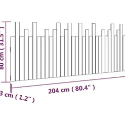 Vidaxl 824780 Tête de lit murale Gris 204x3x80 cm Bois massif de pin* Tête De Lit
