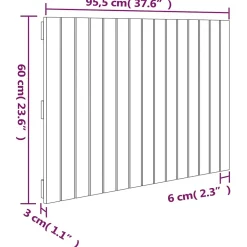 Vidaxl 824837 Tête de lit murale Noir 95,5x3x60 cm Bois massif de pin* Tête De Lit