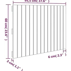Vidaxl 824837 Tête de lit murale Noir 95,5x3x60 cm Bois massif de pin* Tête De Lit