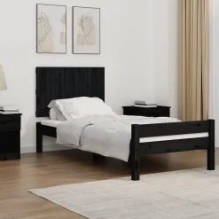 Vidaxl 824837 Tête de lit murale Noir 95,5x3x60 cm Bois massif de pin* Tête De Lit