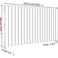 824838 Tête de lit murale 127,5x3x60 cm Bois massif de pin><noscript><img width=