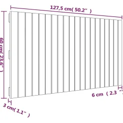 824838 Tête de lit murale 127,5x3x60 cm Bois massif de pin><noscript><img width=