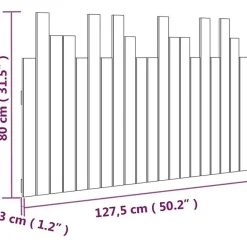 824791 Tête de lit murale Marron miel 127,5x3x80 cm Bois massif de pin><noscript><img width=