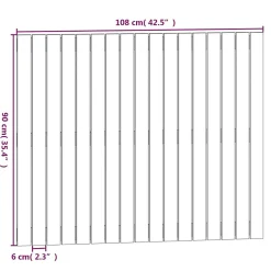 824877 Tête de lit murale Noir 108x3x90 cm Bois massif de pin><noscript><img width=