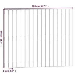 824877 Tête de lit murale Noir 108x3x90 cm Bois massif de pin><noscript><img width=