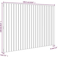 824951 Tête de lit murale Marron miel 159,5x3x110cm Bois massif de pin><noscript><img width=