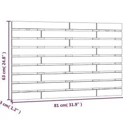 824747 Tête de lit murale Noir 81x3x63 cm Bois massif de pin><noscript><img width=