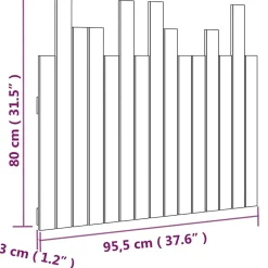 Vidaxl 824787 Tête de lit murale Noir 95,5x3x80 cm Bois massif de pin* Tête De Lit