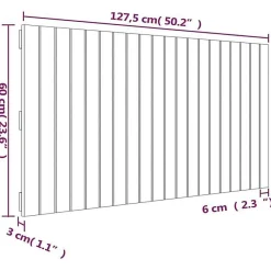 824839 Tête de lit murale Blanc 127,5x3x60 cm Bois massif de pin><noscript><img width=