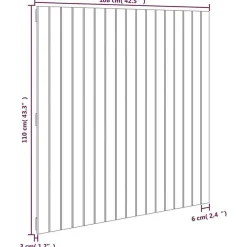 824925 Tête de lit murale Gris 108x3x110 cm Bois massif de pin><noscript><img width=