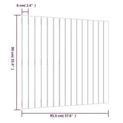 824885 Tête de lit murale Gris 95,5x3x90 cm Bois massif de pin><noscript><img width=