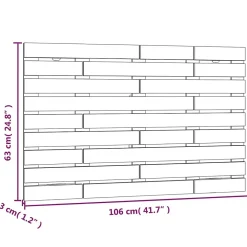 Vidaxl 824717 Tête de lit murale Noir 106x3x63 cm Bois massif de pin* Tête De Lit