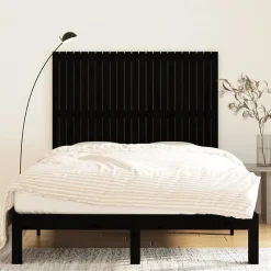 824947 Tête de lit murale Noir 146,5x3x110 cm Bois massif de pin><noscript><img width=