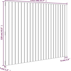 824947 Tête de lit murale Noir 146,5x3x110 cm Bois massif de pin><noscript><img width=