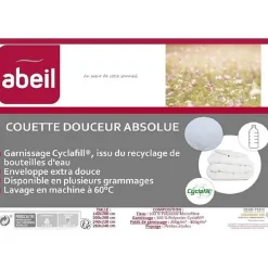 Abeil Couette chaude Douceur Absolue 220x240 cm blanc* Couette