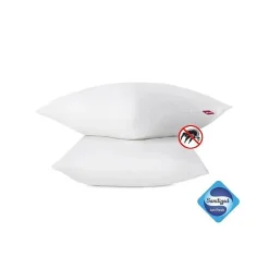 Lot de 2 Oreillers Anti-Acarien - 60 x 60 cm - Blanc><noscript><img width=