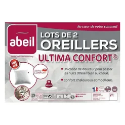Abeil Lot de 2 oreillers Ultima Confort - 60 x 60 cm* Oreiller Moelleux