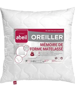 Abeil Oreiller a mémoire de forme matelassé 60x60 cm blanc* Oreiller Mémoire De Forme