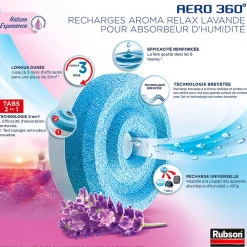 Absorbeur d'humidité Aero 360° 20m² + 4 recharges lavande><noscript><img width=