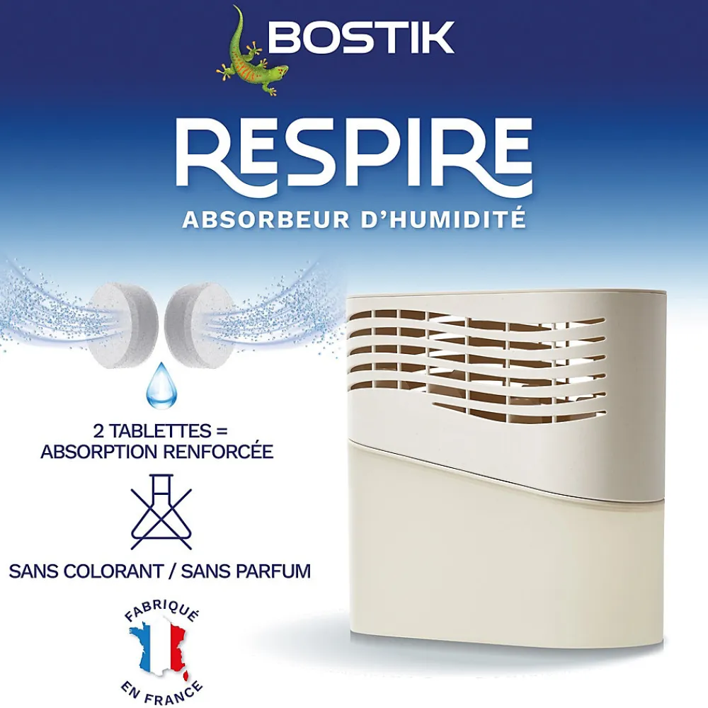 Absorbeur d'humidité avec 4 tablettes de 250 g Respire pour surface de 25 m²>Bostik Online