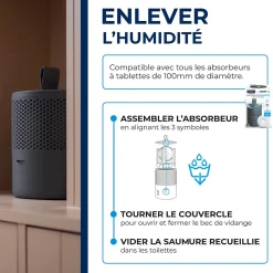 Absorbeur d'humidité compact 25m² + 1 tablette 500g><noscript><img width=
