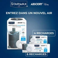 Absorbeur d'humidité compact 25m² + 1 tablette 500g><noscript><img width=