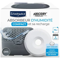 Starwax Absorbeur d'humidité compact 15m² gris + 1 tablette 500g* Absorbeur D'Humidité
