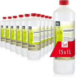 Acide Acétique 60 %, 15 x 1 L : Nettoyant Concentré, Et Économique Pour Un Usage Ménager Polyvalent>Höfer Chemie Sale