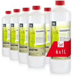 Acide Acétique 60 %, 6 x 1 L : Nettoyant Concentré, Et Économique Pour Un Usage Ménager Polyvalent>Höfer Chemie