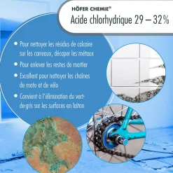Acide Chlorhydrique 29-32%, Bidon De 4 x 20 Kg, Nettoyage, Décapage, Traitement Métallurgique><noscript><img width=